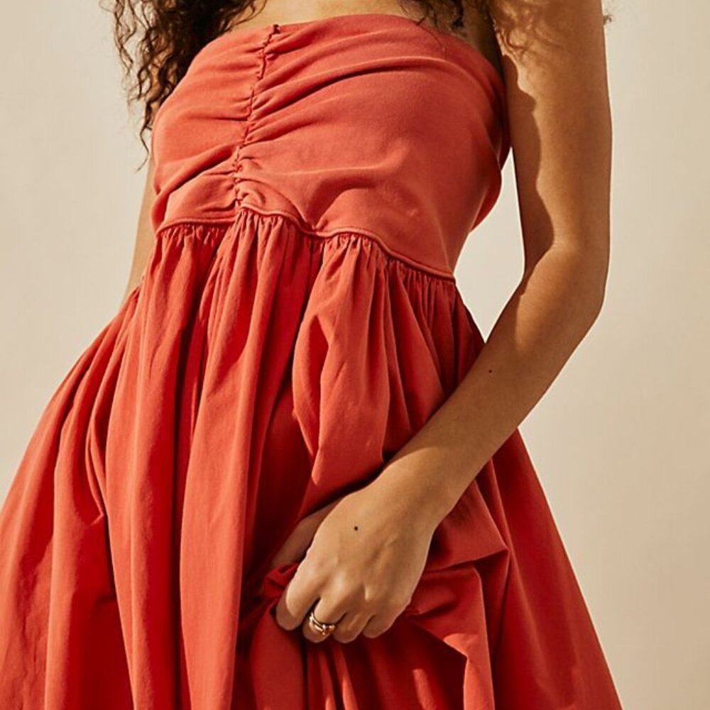 Free People Strapless Coral Dress
